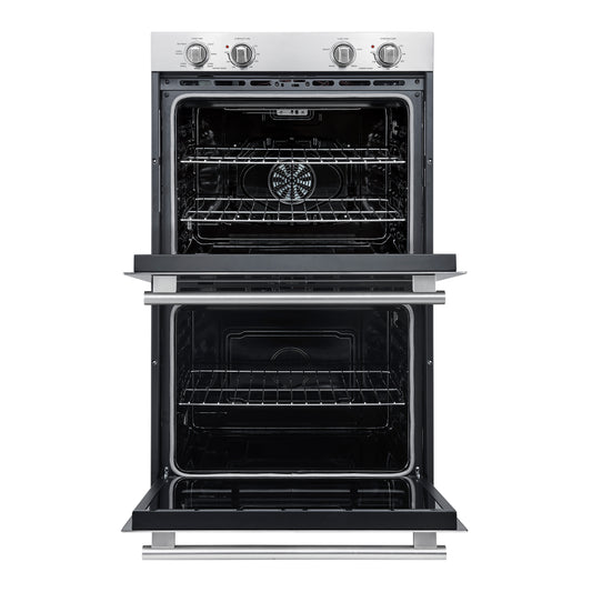 Forno Vomero 30-Inch Double Wall Oven, Stainless Steel, 10 cu.ft Total Capacity, 7100W Convection, Mechanical Controls, Self-Cleaning Function