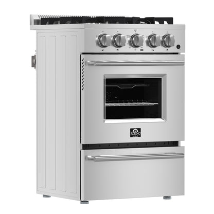 Forno Breno 24-Inch Freestanding Gas Range, Plug Included, Energy Efficient