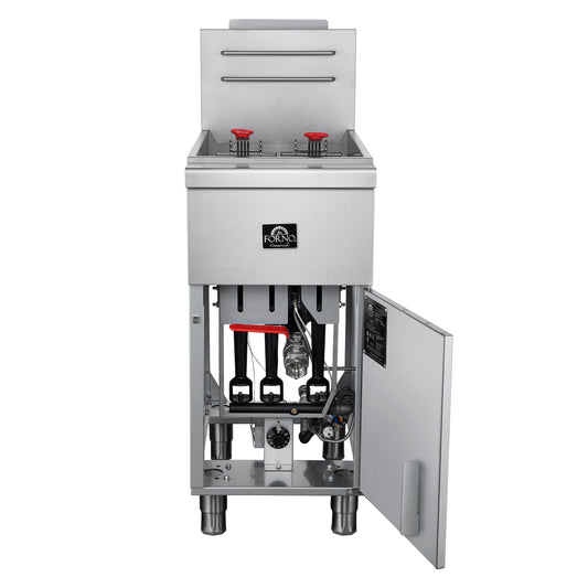 Forno Commerciale Propane Gas Deep Fryer, 3 Burners 90,000 BTU, 40 lbs Oil Capacity