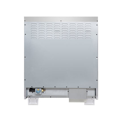 Forno Capriasca 30-Inch Freestanding French Door Dual Fuel Range in White with Antique Brass Accessories, 5 Burners, True Convection Oven