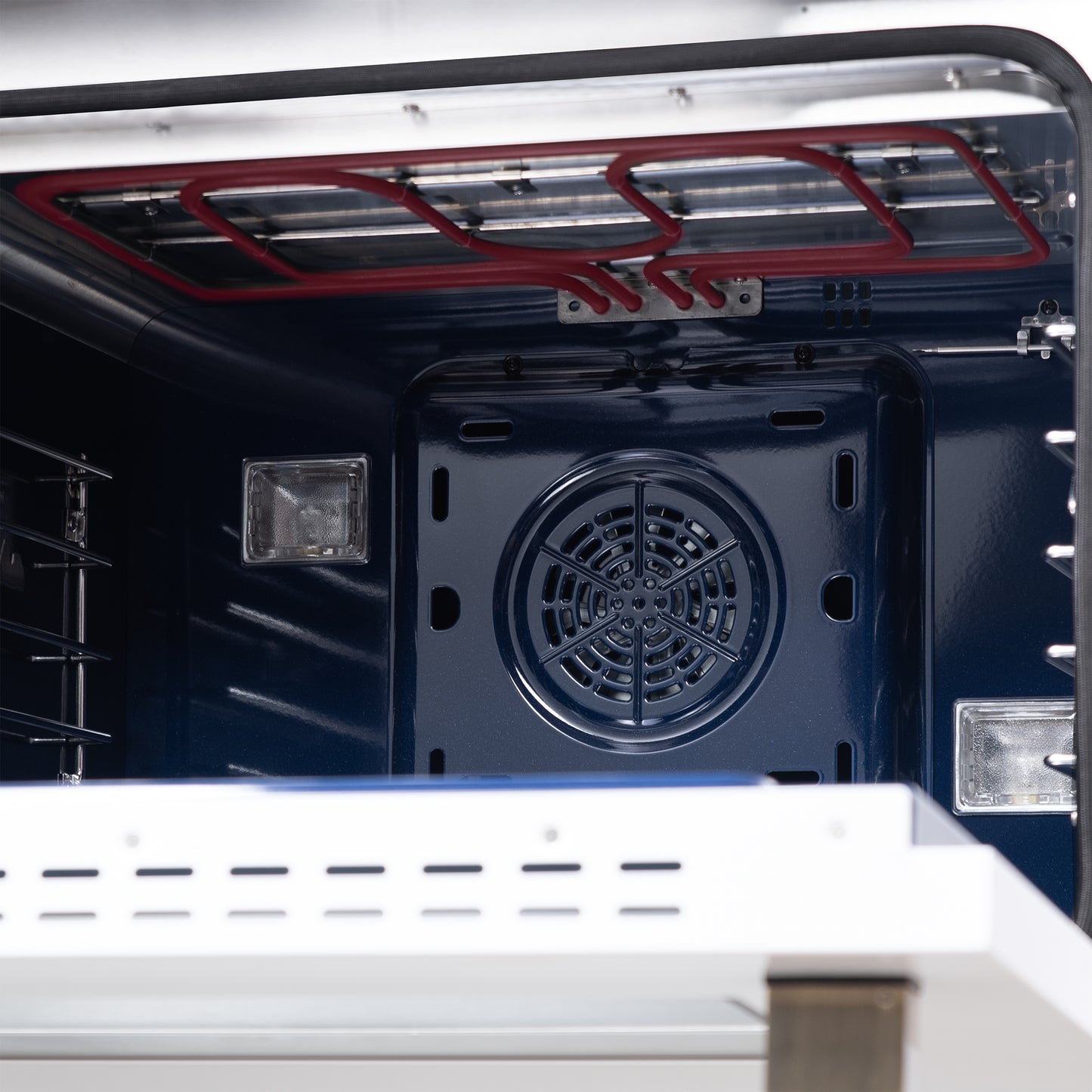 Forno Capriasca 48 Inch Freestanding French Door Dual Fuel Range in White with Antique Brass Accessories, 8 Burners, True Convection Oven