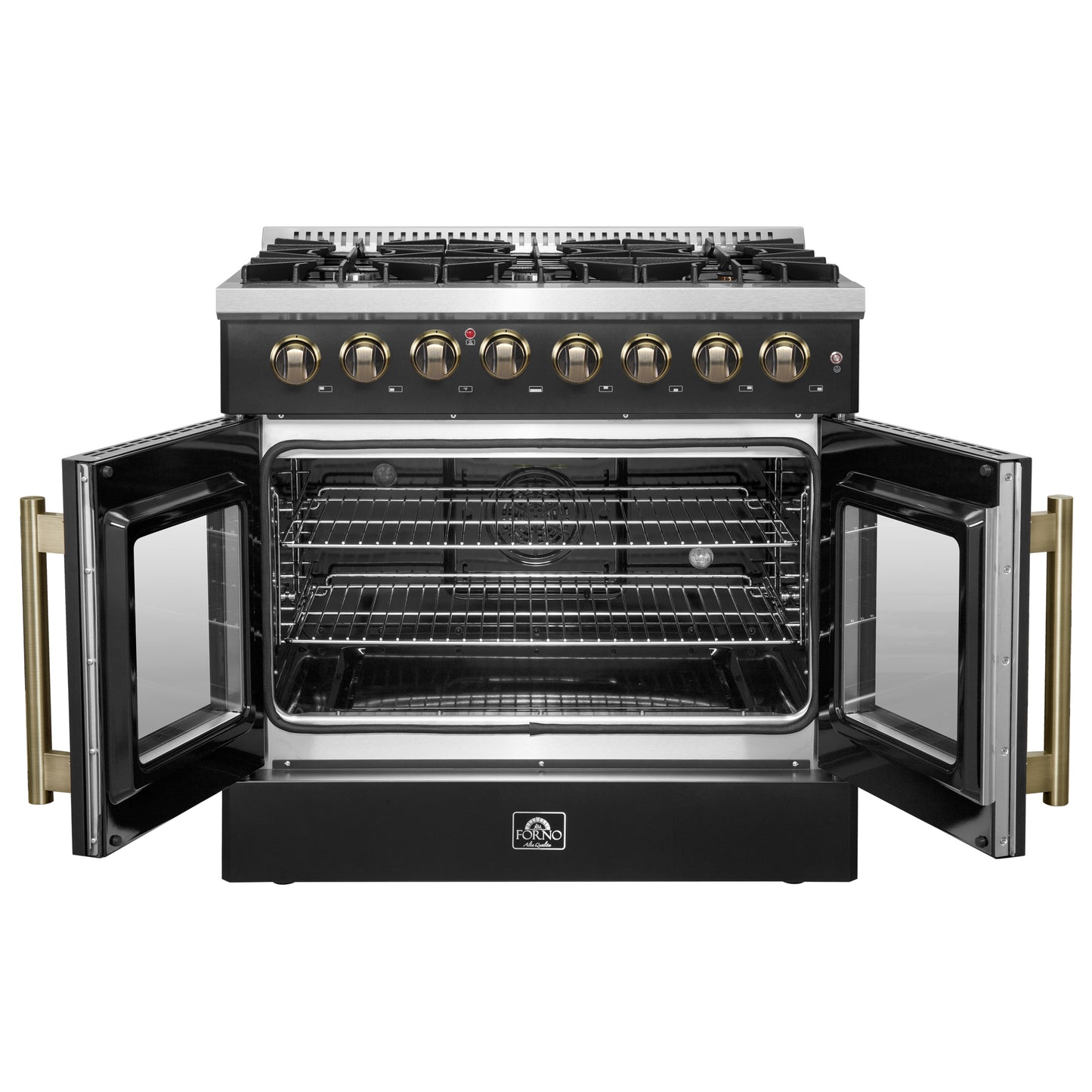 Forno Galiano 36-inch Freestanding French Door Dual Fuel Range Black