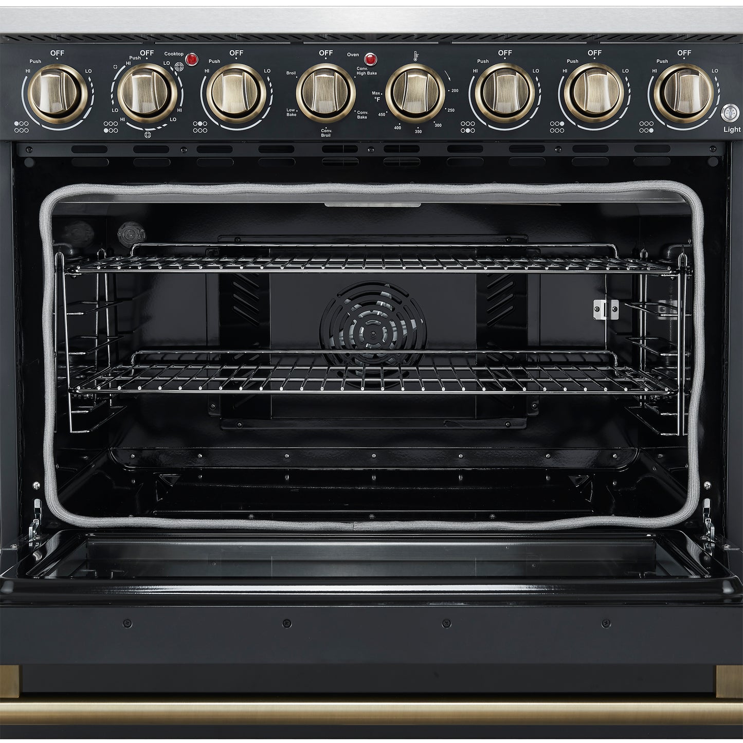 Forno Paolo 36 Inch Black Freestanding Electric Range, Stainless Steel, 5.44 cu.ft, True Convection Oven, Energy Efficient