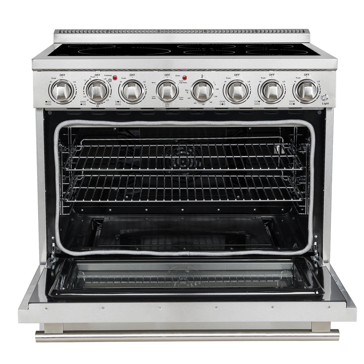Forno Paolo 36 Inch Freestanding Electric Range, Stainless Steel, 5.44 cu.ft, True Convection Oven, Energy Efficient
