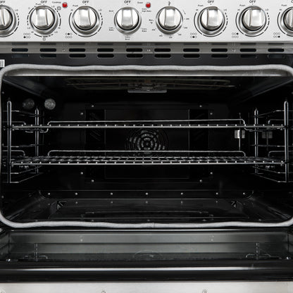 Forno Paolo 36 Inch Freestanding Electric Range, Stainless Steel, 5.44 cu.ft, True Convection Oven, Energy Efficient
