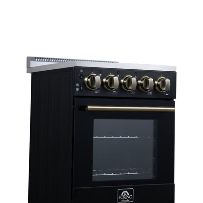 Forno Pallerano 20 Inch Freestanding Electric Range in Black, Canada Version, Plug and Cord Included