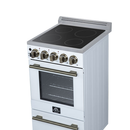 Forno Pallerano 20 Inch Freestanding Electric Range in White, Canada Version, Plug and Cord Included