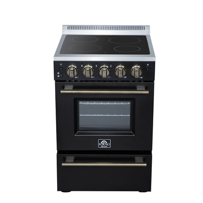 Forno Loiano 24 Inch Freestanding Electric Range in Black, Canada Version, Plug and Cord Included