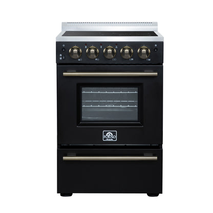 Forno Loiano 24 Inch Freestanding Electric Range in Black, Canada Version, Plug and Cord Included
