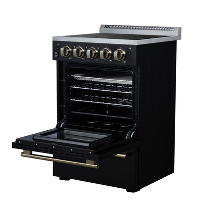 Forno Loiano 24 Inch Freestanding Electric Range in Black, Canada Version, Plug and Cord Included