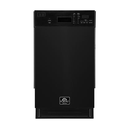 Forno Polo 18-Inch Built-In Black Dishwasher, 8 Place Settings, ENERGY STAR Certified, 52 dBA