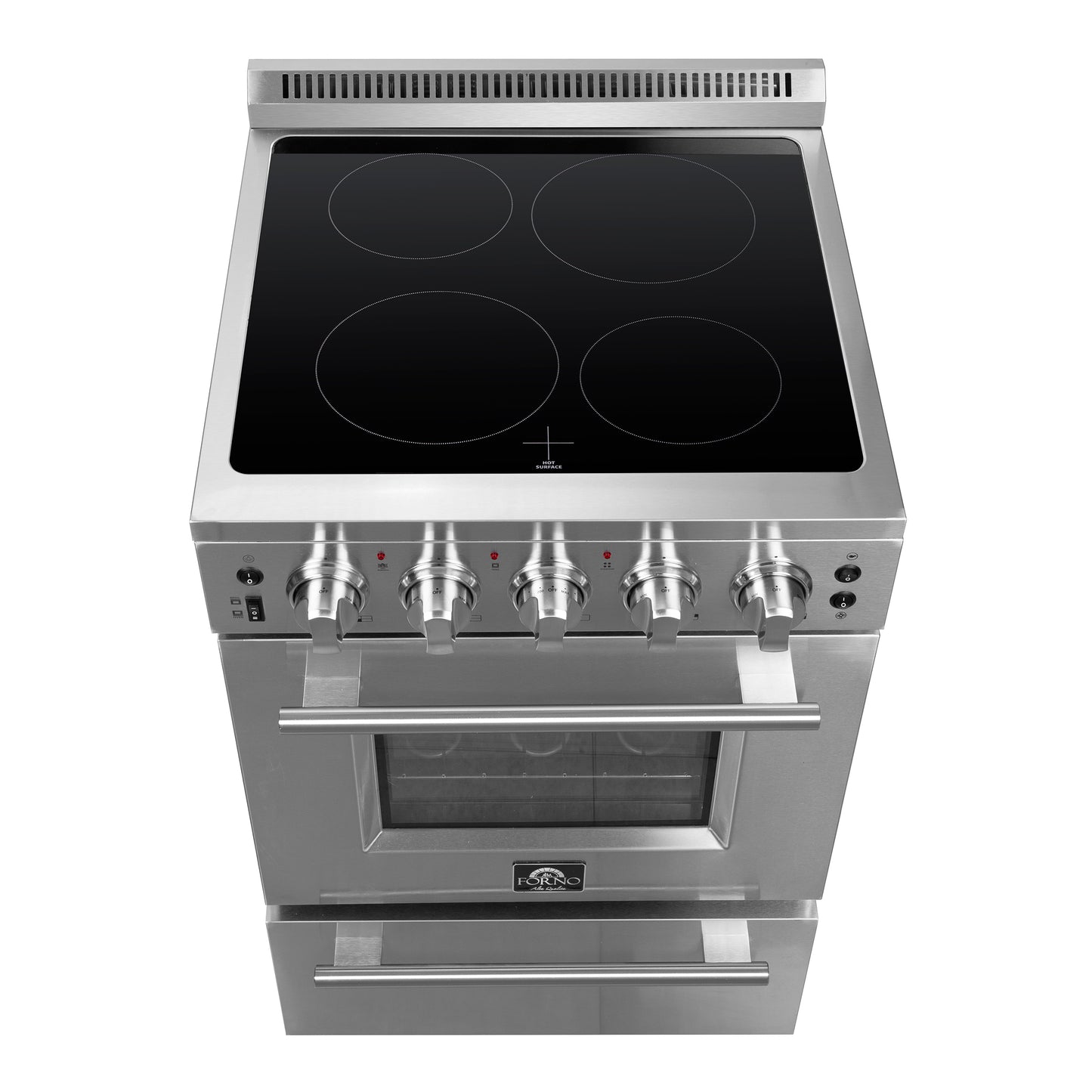 Forno Loiano 24 Inch Freestanding Electric Range Stainless Steel with Storage Drawer