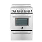 Forno Loiano 24 Inch Freestanding Electric Range Stainless Steel with Storage Drawer