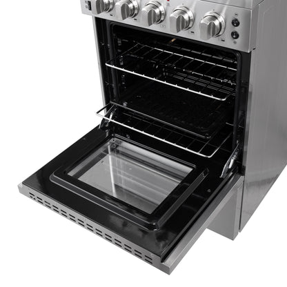 Forno Loiano 24 Inch Freestanding Electric Range Stainless Steel with Storage Drawer