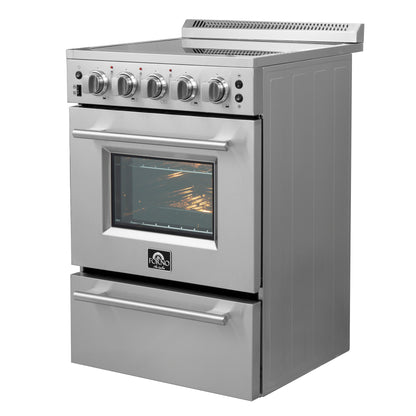 Forno Loiano 24-Inch Freestanding Electric Range, Canada Version, No Rotisserie Function, Plug and Cord Included