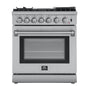 Forno Lazio 30-Inch Freestanding Dual Fuel Range, 4 Burners, True Convection Oven