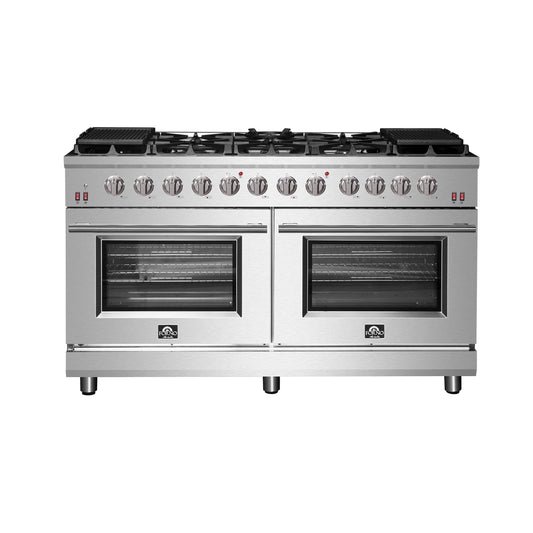 Forno Massimo 60-Inch Freestanding Gas Range, 10 Burners, True Convection Oven