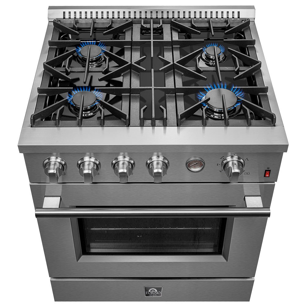 Marco 30-inch Gas Range Stainless Steel, 4 Burners 37,000 BTU, 4.32 cu.ft. Convection Oven