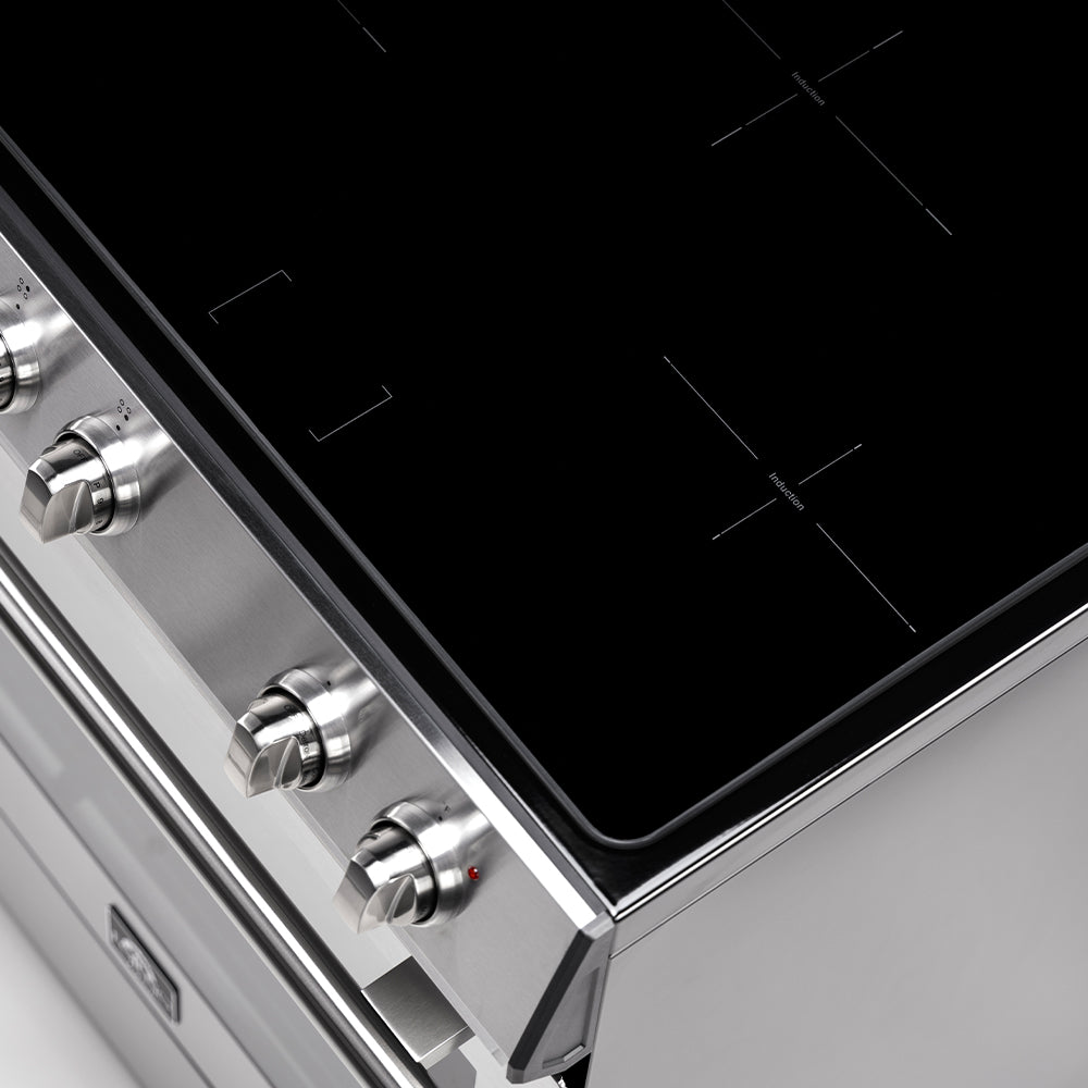 Forno Leonardo Espresso 30-Inch Slide-In Stainless Steel Induction Range, Convection Oven, 5 Cooking Zones