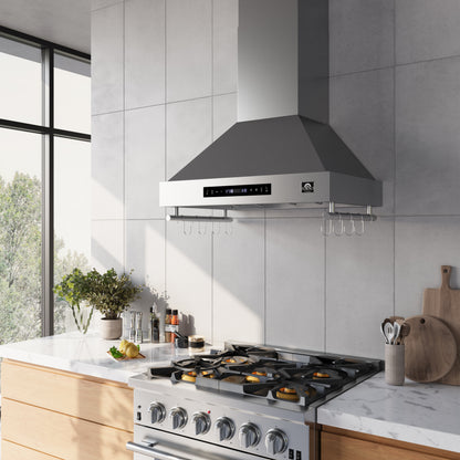 Forno Venezia 30 Inch Wall-Mounted Range Hood with Touch Controls and Baffle Filters