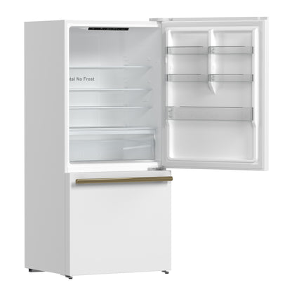 Forno Milano 2-Piece 62-Inch Freestanding Dual Bottom Freezer Refrigerator, White – 34.4 cu.ft, Touch Control, Ice Maker