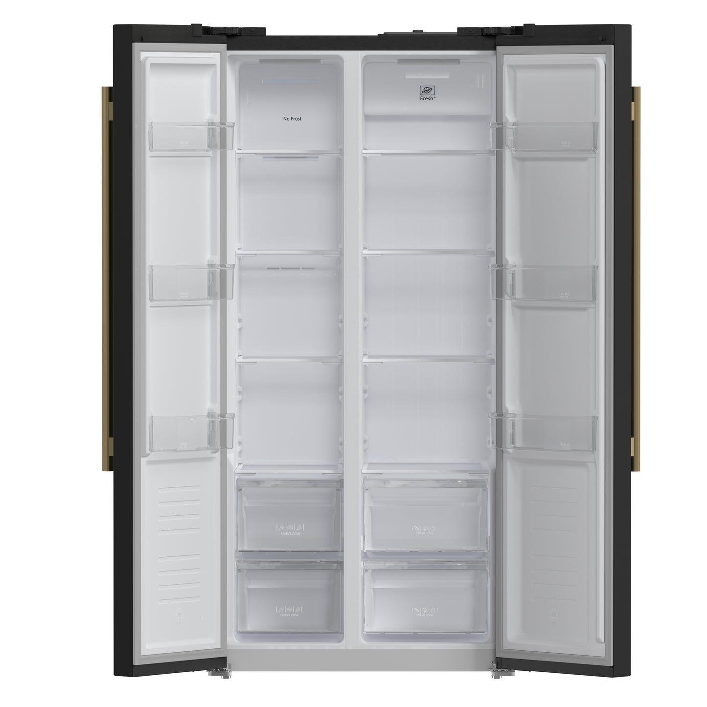 Forno Salerno Espresso 33-Inch Black Side-by-Side Refrigerator, 15.6 Cu. Ft., Energy-Efficient, No Frost, Modern Design