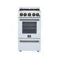 Forno Lamazze 20 Inch Freestanding Gas Range in White, Compact Design