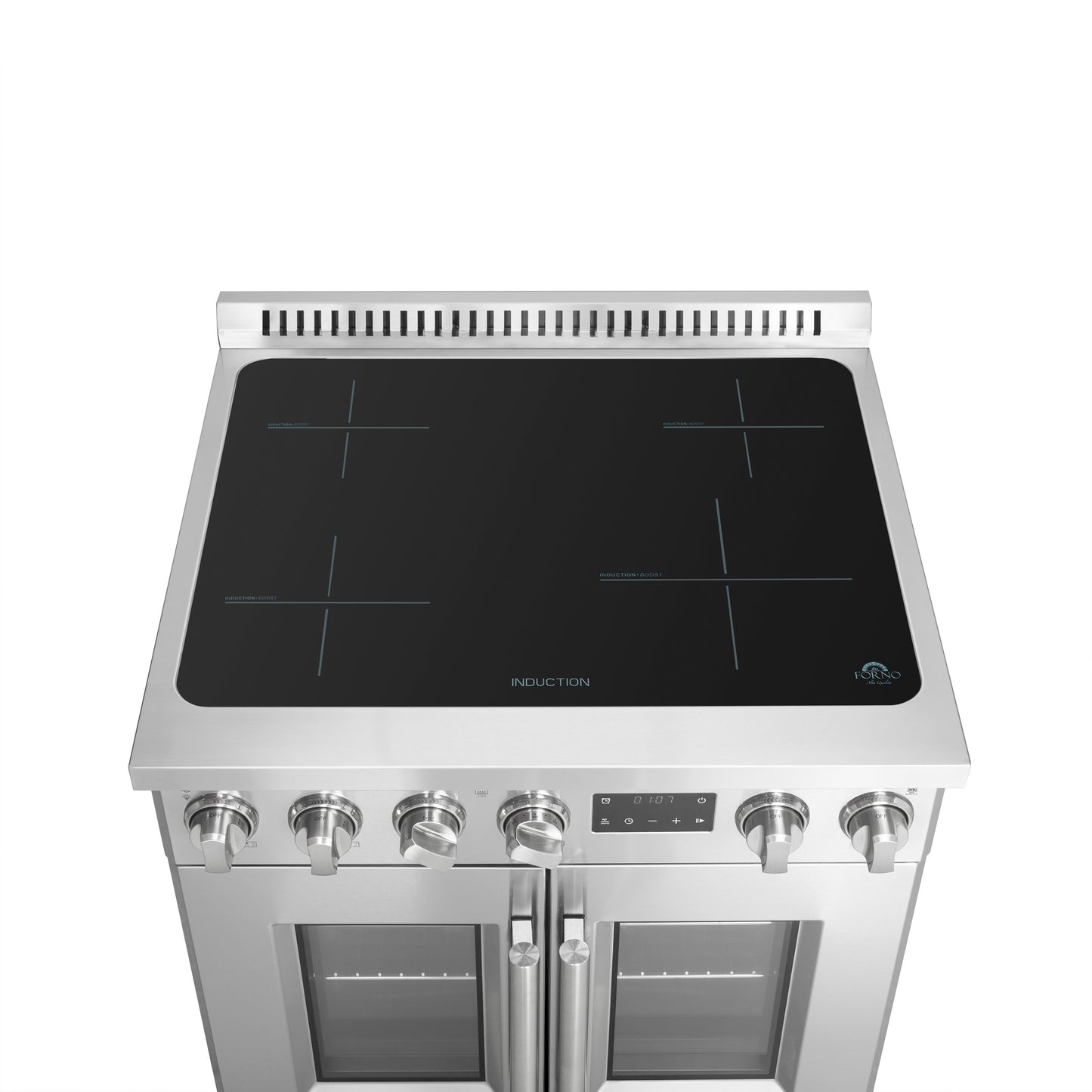 Forno Torino 30 Inch French Door Induction Range with Air Fryer and True Convection Oven