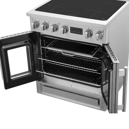 Forno Torino 30 Inch French Door Induction Range with Air Fryer and True Convection Oven