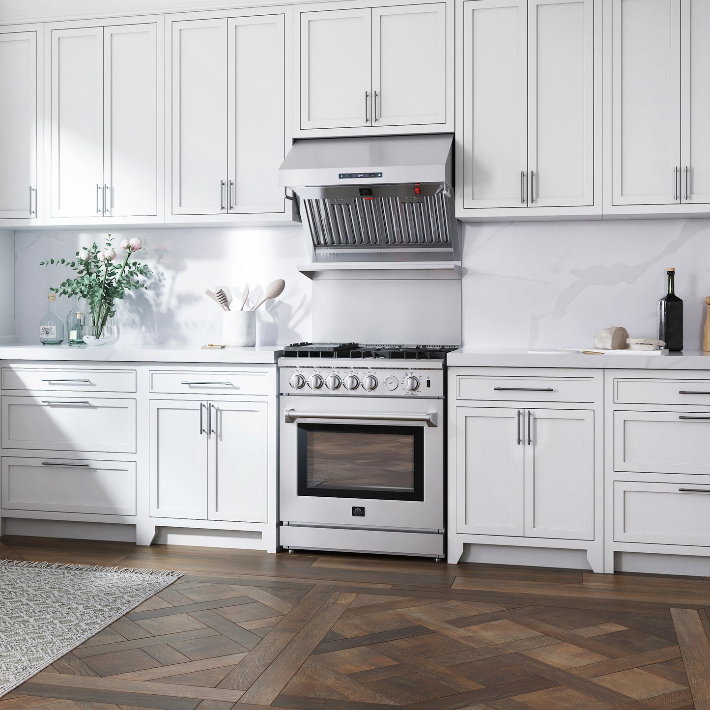 Forno Savona 30-Inch Wall Mount Range Hood, Baffle Filters, Backsplash Included