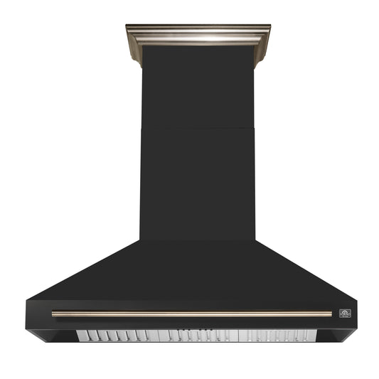 Forno Aria 48 Inch Wall-Mounted Range Hood in Black