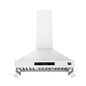 Forno Venezia 36 Inch Wall-Mounted Range Hood in White with Touch Controls and Baffle Filters