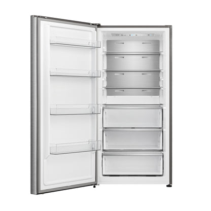 FORNO Maderno 28" Left Swing Convertible Freestanding Refrigerator/Freezer in Stainless Steel 13.6 cu.ft.