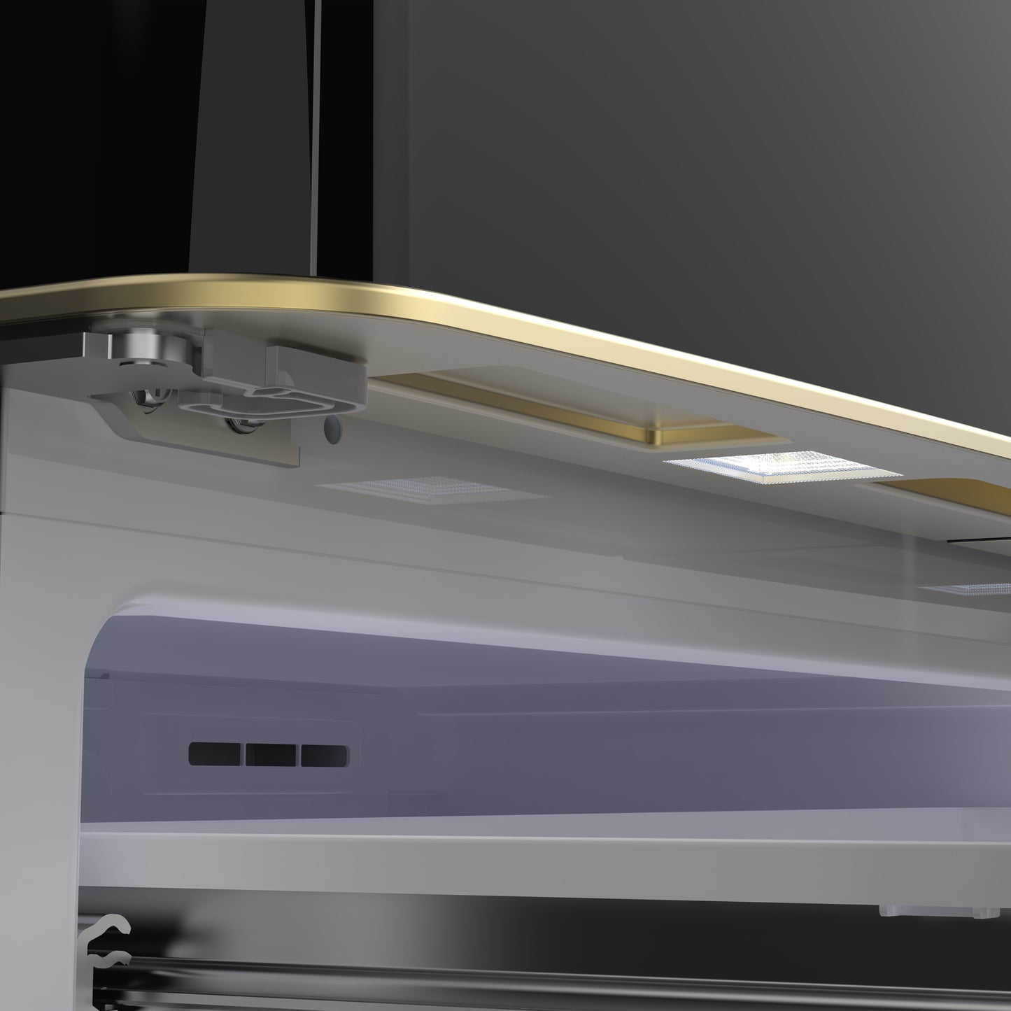 Forno Luigi 33-Inch French Door Refrigerator, 18 cu.ft, Black Finish, Antique Brass Handles, ENERGY STAR Certified