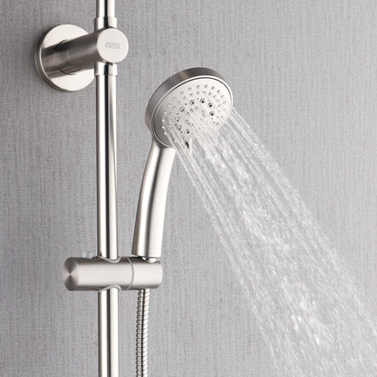 Forno Acqua AcquaSPA Retrofit Shower, Overhead Rainfall Shower, Handheld Shower Head, Body Jets, 6 Way Diverter, Brushed Nickel Finish, 1.8 GPM Flow Rate