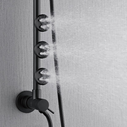 Forno Acqua AcquaSPA Retrofit Shower, Overhead Rainfall, 8 Inch Shower Head, Handheld Shower Head, Body Jets, 6 Way Diverter, Matte Black Finish, 2.5 GPM Flow Rate