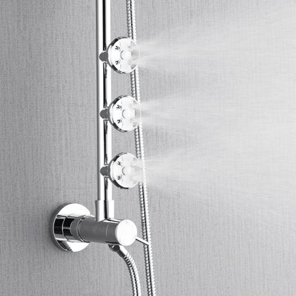 Forno Acqua AcquaSPA Retrofit Shower, Overhead Rainfall, 8 Inch Shower Head, Handheld Shower Head, Body Jets, 6 Way Diverter, Polished Stainless Steel Finish, 1.8 GPM Flow Rate