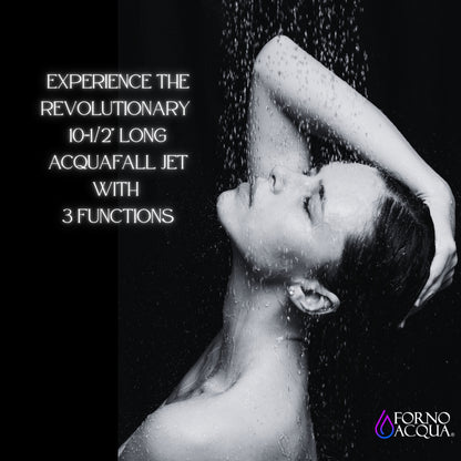 Forno Acqua AcquaFALL Shower, Polished Stainless Steel Finish, Overhead Rainfall Shower, Handheld Shower Head, Body Jets, 2.5 GPM Flow Rate