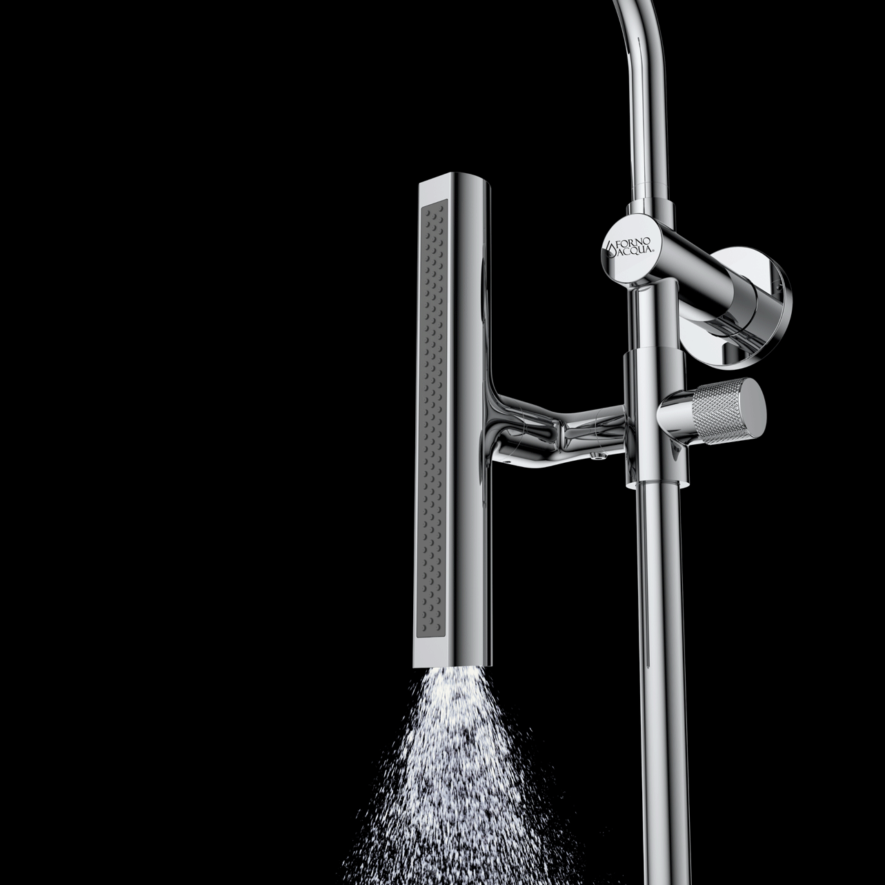 Forno Acqua AcquaFALL Shower, Polished Stainless Steel Finish, Overhead Rainfall Shower, Handheld Shower Head, Body Jets, 2.5 GPM Flow Rate