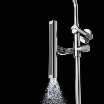 Forno Acqua AcquaFALL Shower, Polished Stainless Steel Finish, Overhead Rainfall Shower, Handheld Shower Head, Body Jets, 2.5 GPM Flow Rate