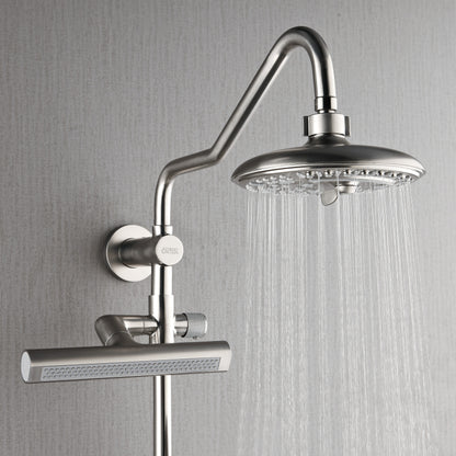 Forno Acqua AcquaFALL Shower, Brushed Nickel Finish, Overhead Rainfall Shower, 7 Way Diverter, Handheld Shower Head, Body Jets, 2.5 GPM Flow Rate