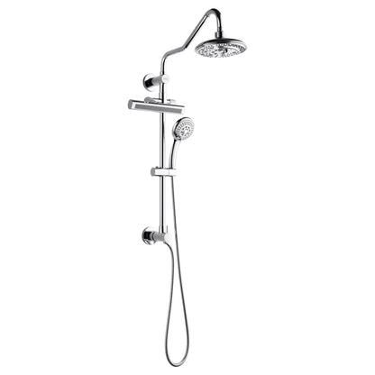 Forno Acqua AcquaFALL Shower, Polished Stainless Steel Finish, Overhead Rainfall Shower, 7 Way Diverter, Handheld Shower Head, Body Jets, 2.5 GPM Flow Rate