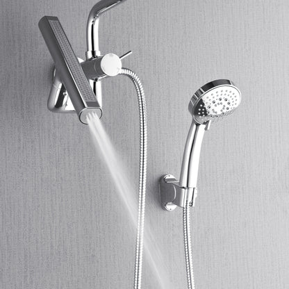 Forno Acqua AcquaFALL Mini Shower Head, Polished Stainless Steel Finish, Overhead Rainfall Shower, 7 Way Diverter, Handheld Shower Head, Body Jets, 1.8 GPM Flow Rate