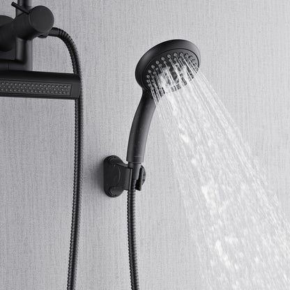 Forno Acqua AcquaFALL Mini 8 Inch Shower Head, Matte Black Finish, Overhead Rainfall Shower, Handheld Shower Head, Body Jets, 1.8 GPM Flow Rate