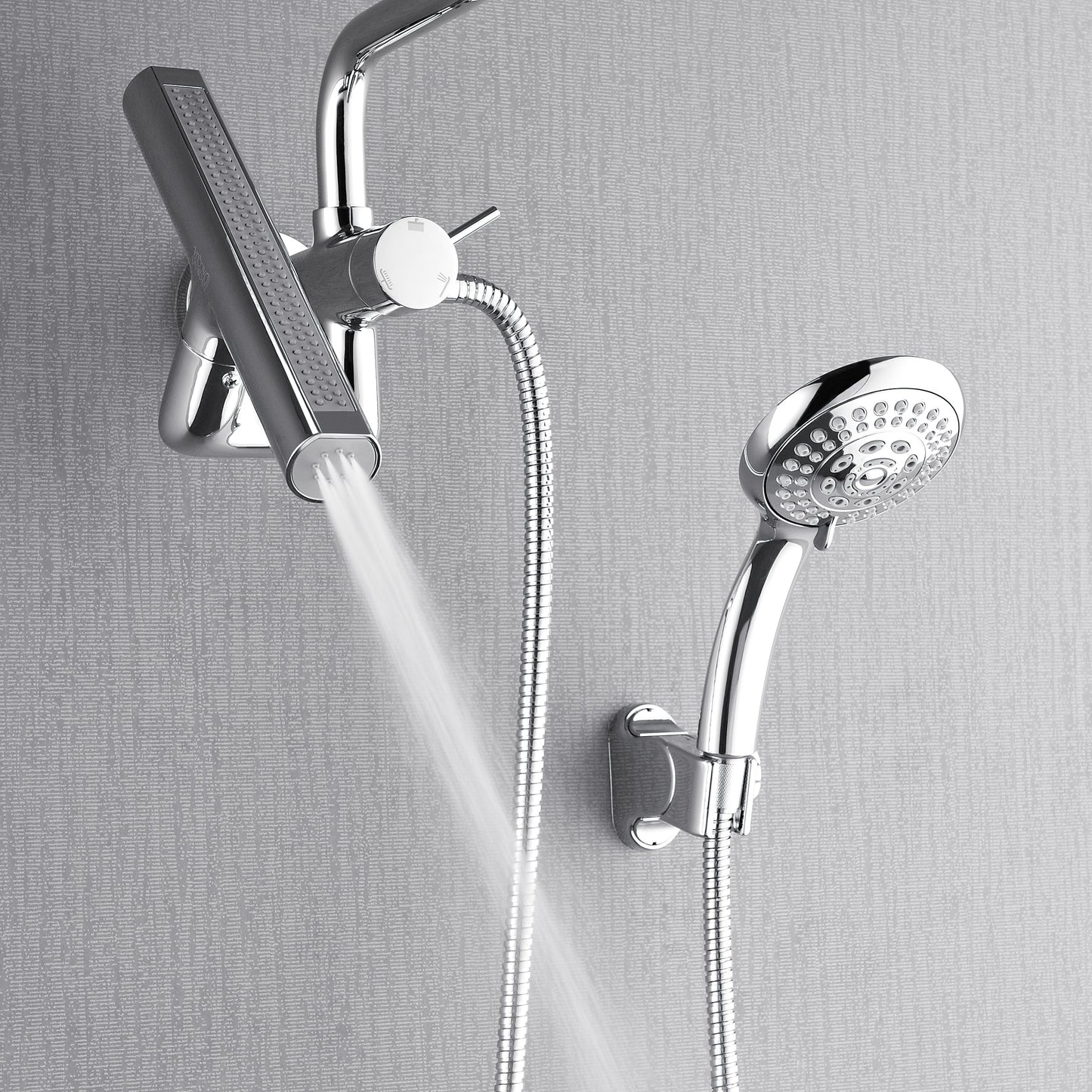 Forno Acqua AcquaFALL Mini 8 Inch Shower Head, Polished Stainless Steel Finish, Overhead Rainfall Shower, Handheld Shower Head, Body Jets, 1.8 GPM Flow Rate