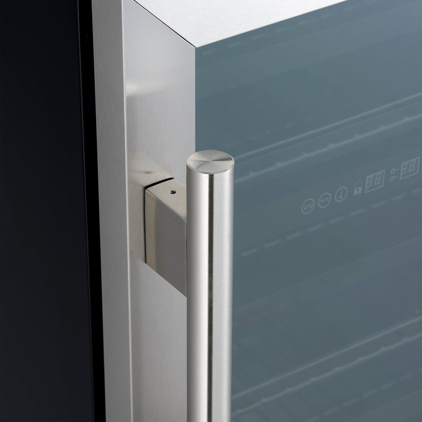 Forno Bacchino 24 Inch Wine Cooler, Stainless Steel, with LED Lighting, Triple Glass Door, 51 Bottle Capacity, Built-In or Freestanding