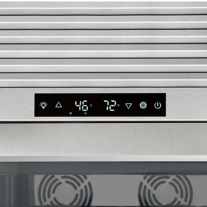 FORNO Abruzzo 48-Inch Dual Zones Wine Cellar, 102 Bottles, 24 cu. ft., Green Acrylic Holders & Black Shelves